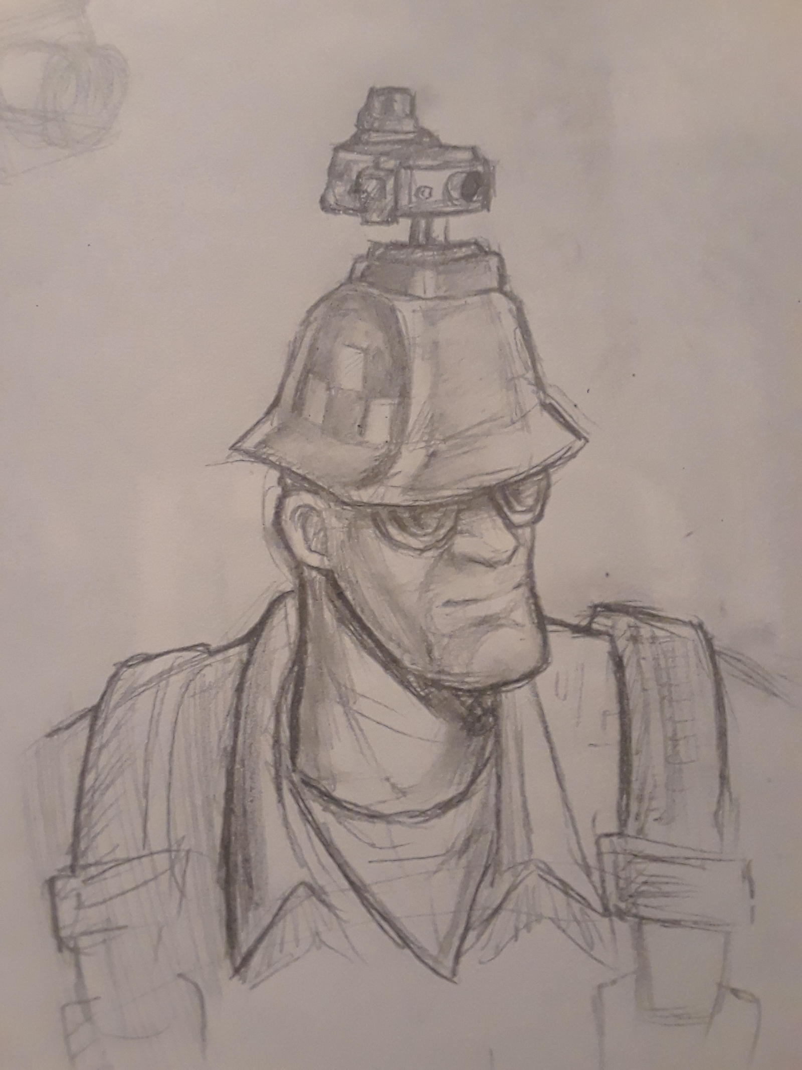 Tf2 Engineer Scetch Tf2 Engineer head of defense by DahNight on DeviantArt