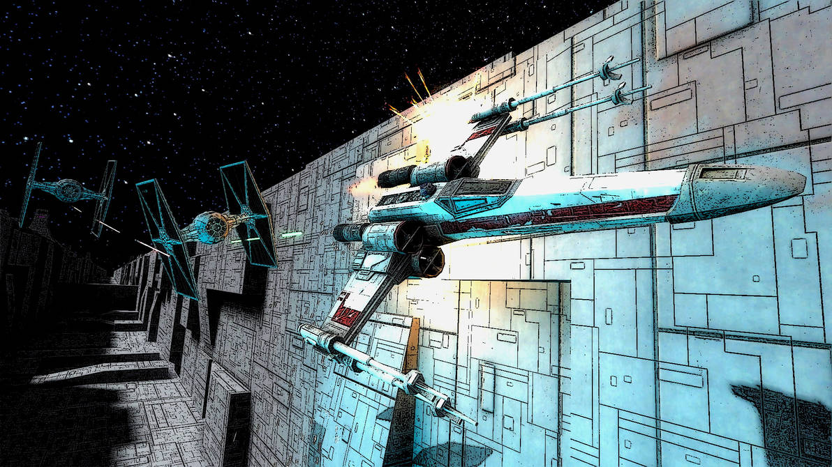 X-wing taking fire by Jorey88 on DeviantArt