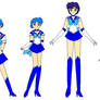 Sailor Mercury - my versions from each year