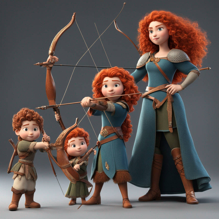 Princess Merida with her children by MidnightRoses888 on DeviantArt
