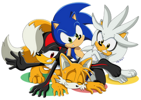 Sonic, Tails, Shadow, Silver Twister