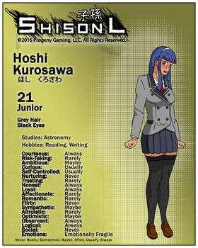 Hoshi Kurosawa Character Sheet (Shison L)