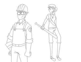 TF2 Character Lineart