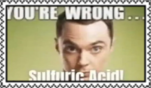 You're wrong sulfuric acid (stamp)