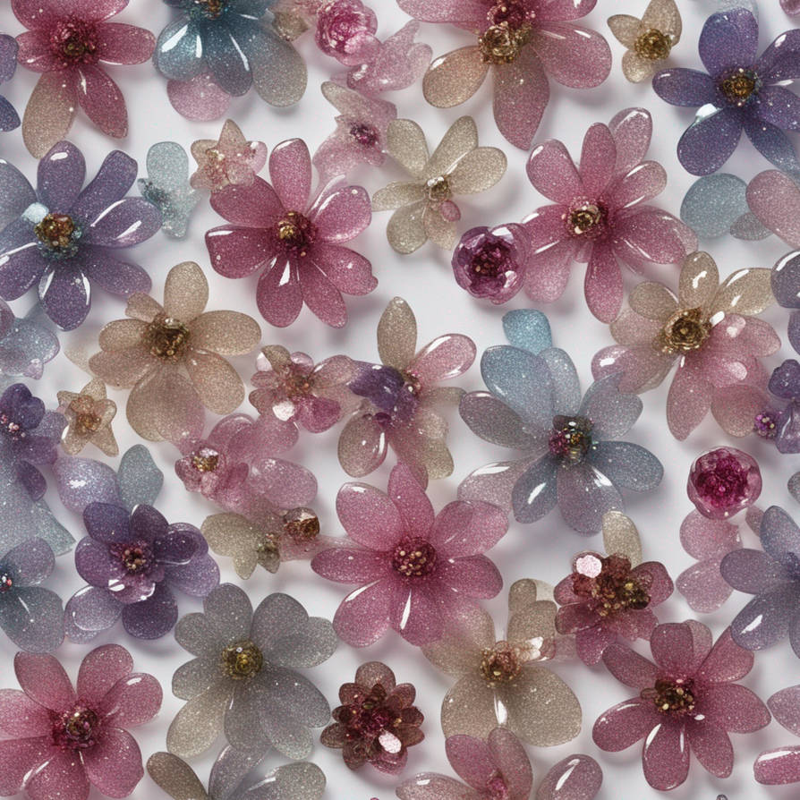 Glitter Glass Flowers