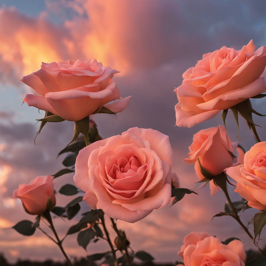 Sunset With Roses Fanatsy Kind Beautiful And Pretty Sunset Sky Roses by GaicaPenny640 on DeviantArt