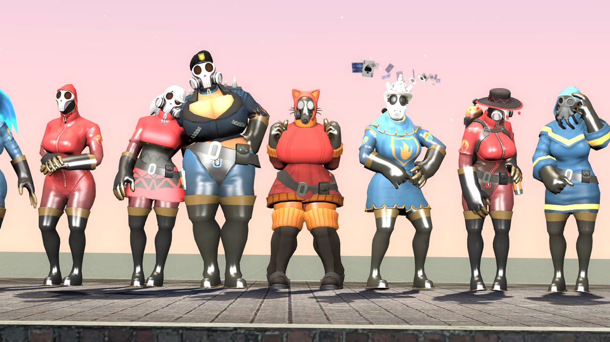 Fem Pyro Model Fempyro Lineup! (3/4) by Solo599 on DeviantArt