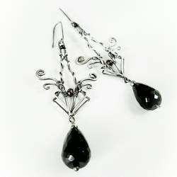 Dark silver earrings