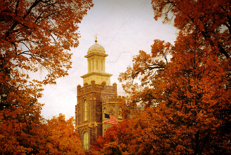 Logan Temple Framed in Trees F