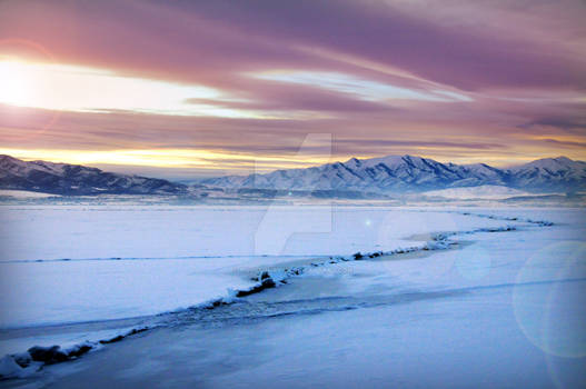 Crack in Ice Utah Lake