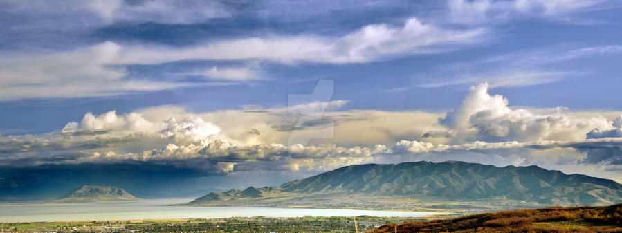 Panorama shot of utah lak