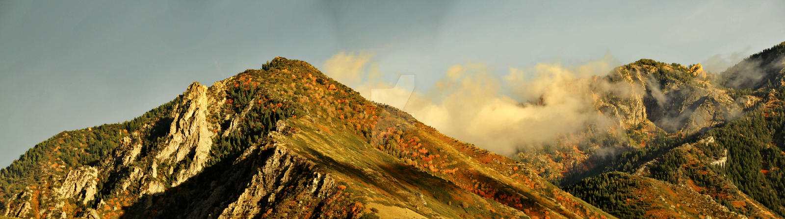 Panorama Mount Olympus Clouds