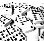 Dominoes Black and White Study by houstonryan