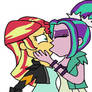 Aria Blaze Making Out with Sunset Shimmer