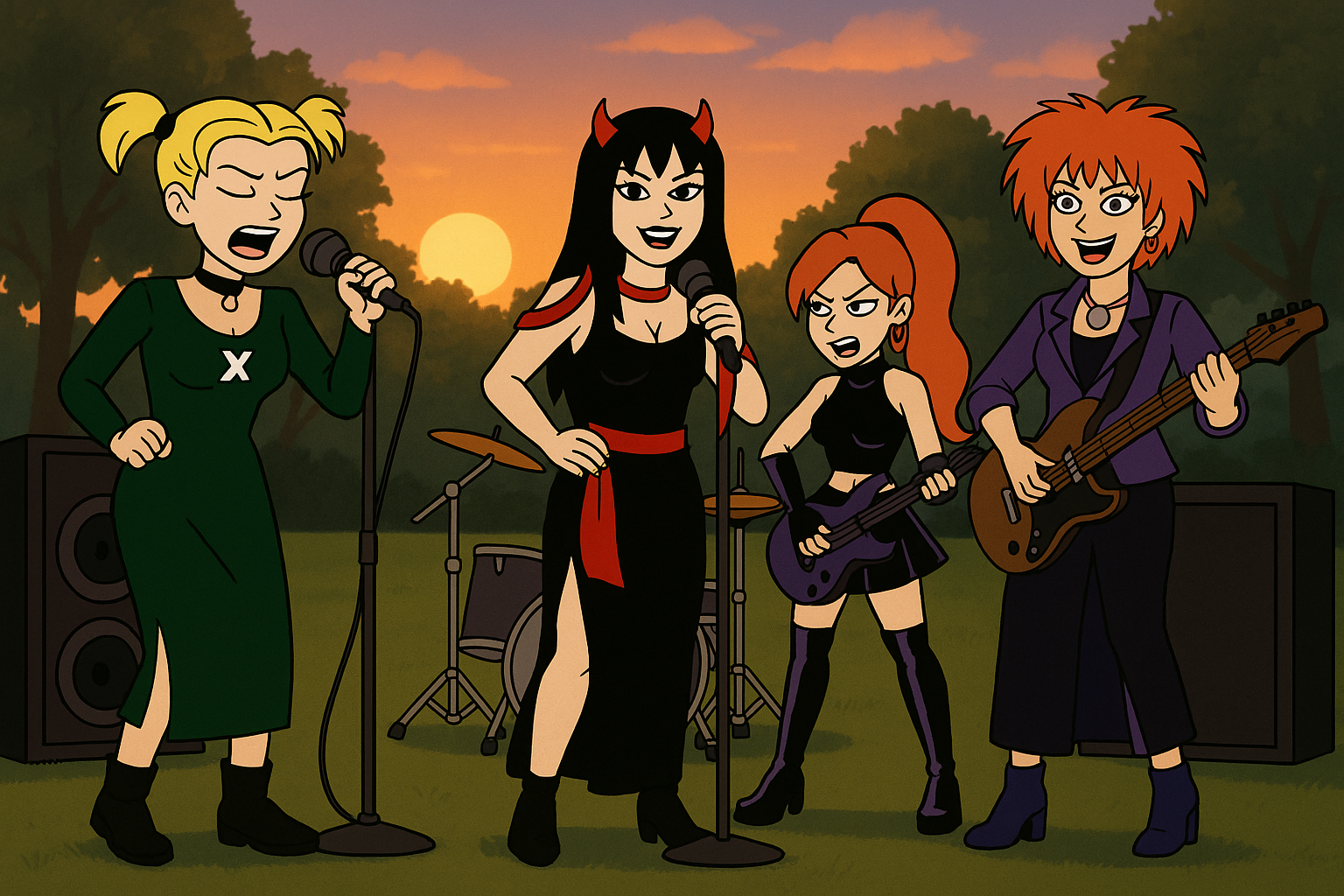 Band Deviantart Sunset Rock Band Performance by kTd1993 on DeviantArt