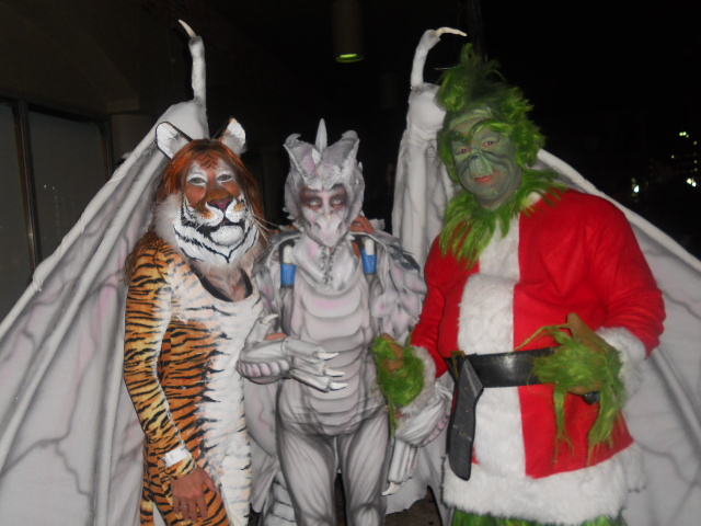 The Grinch, a tiger, and a dragon