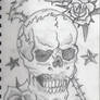 skull and flowers