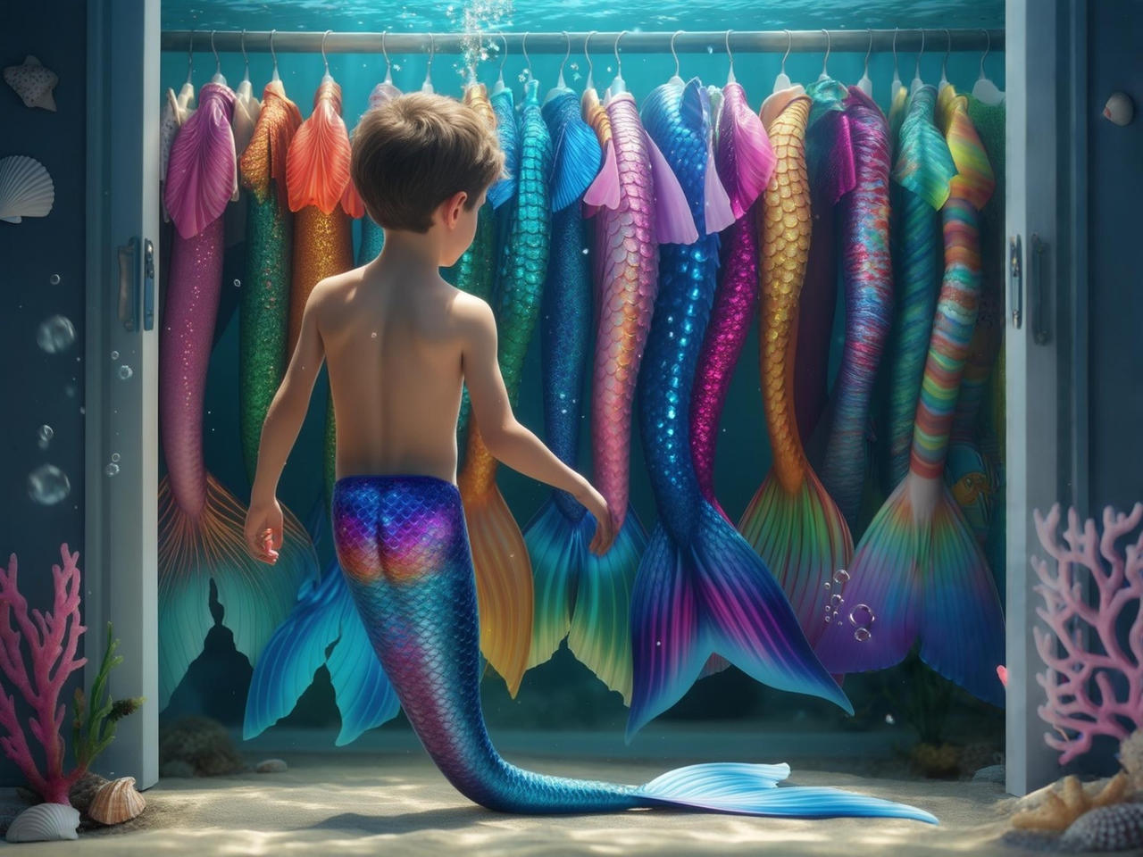 Merboy Octopus merboy playing dress up by ben243 on DeviantArt