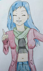 Blue haired anime/manga girl