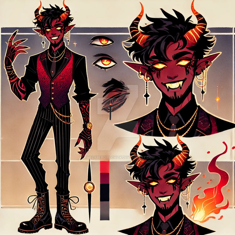 Thread Demon Oc Adopt Hazbin Hotel Inspired OC Handsome Male Demon by TheCyberGirlChick ...