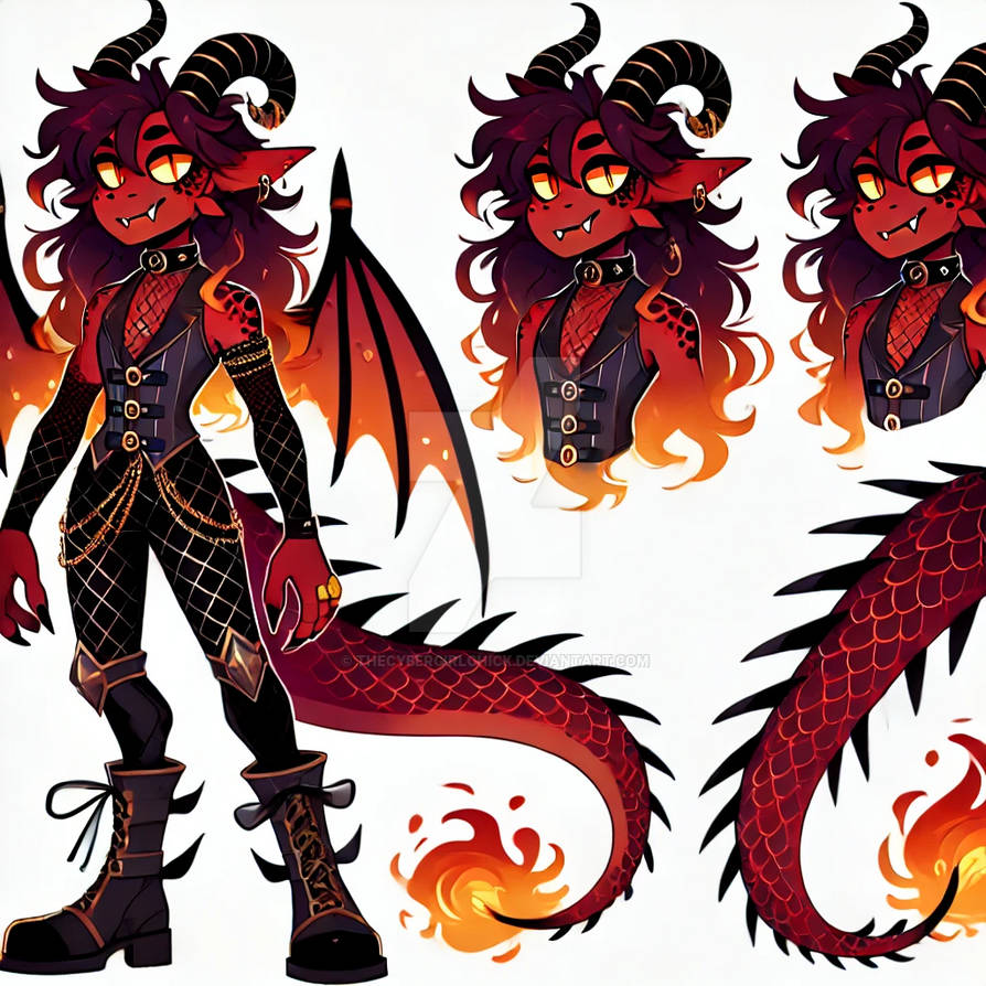 Thread Demon Oc Adopt Hazbin Hotel Inspired OC Dragon Male Demon F by TheCyberGirlChick ...