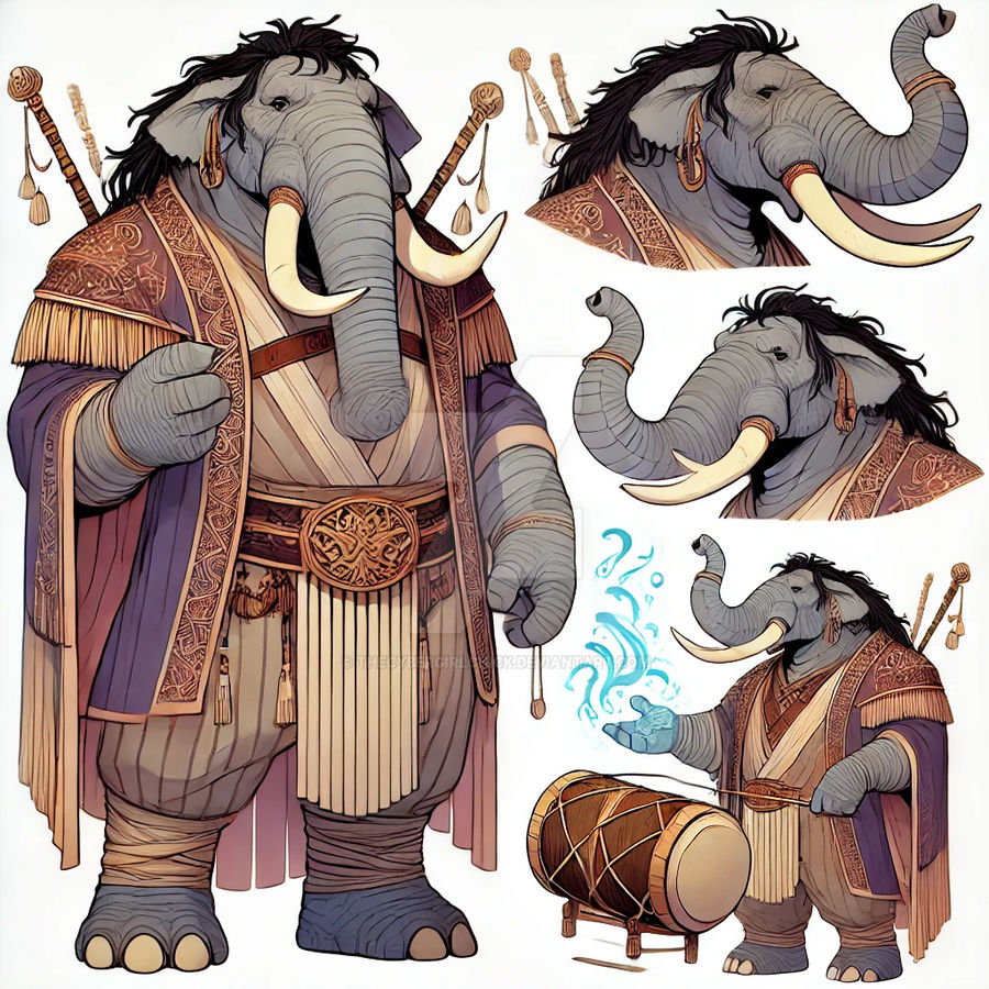 Loxodon Robe DnD Character Sheet Loxodon Bard by TheCyberGirlChick on DeviantArt