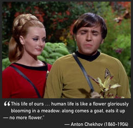 Star Trek Chekhov pic with writer Chekhov quote