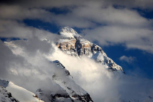 Cloudy Everest from the Tibetan side