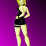 Android 18 in a black dress