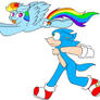 .:Crossover:. Rainbow Dash VS Sonic