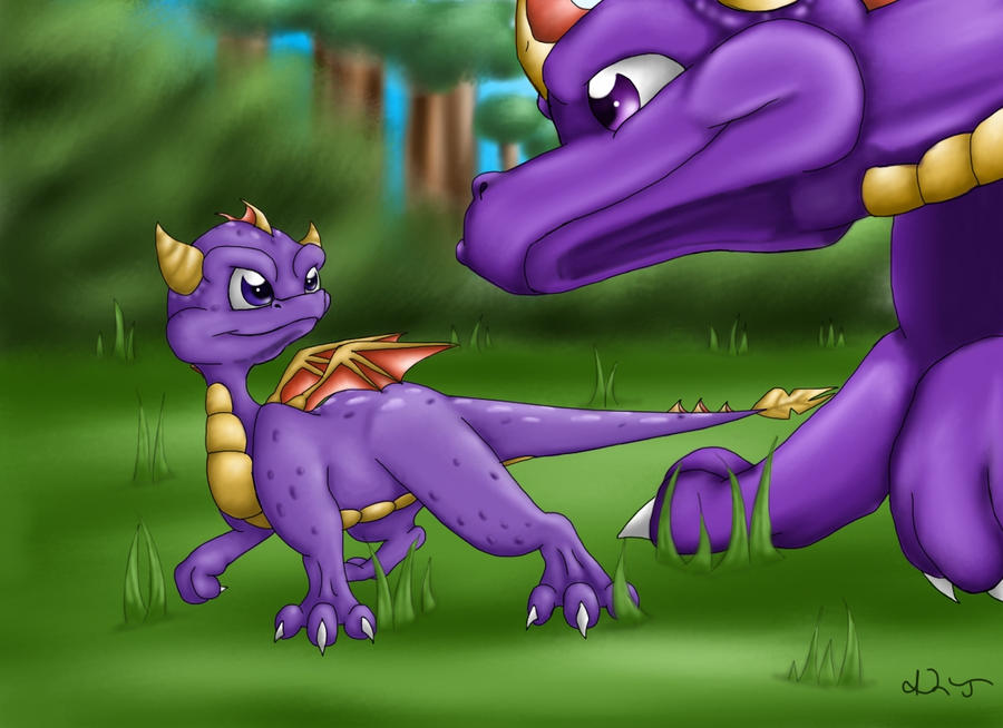 Spyro and a Baby Dragon