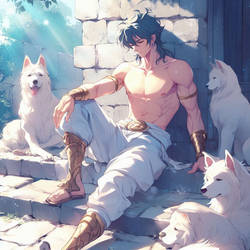 [SAINT SEIYA] Resting with dogs