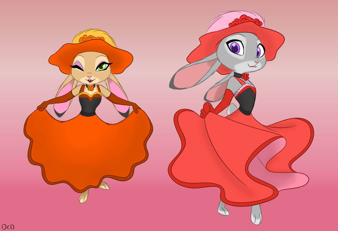 Saloon Gal Bunnies - Skelly-Doll by GerryAAB