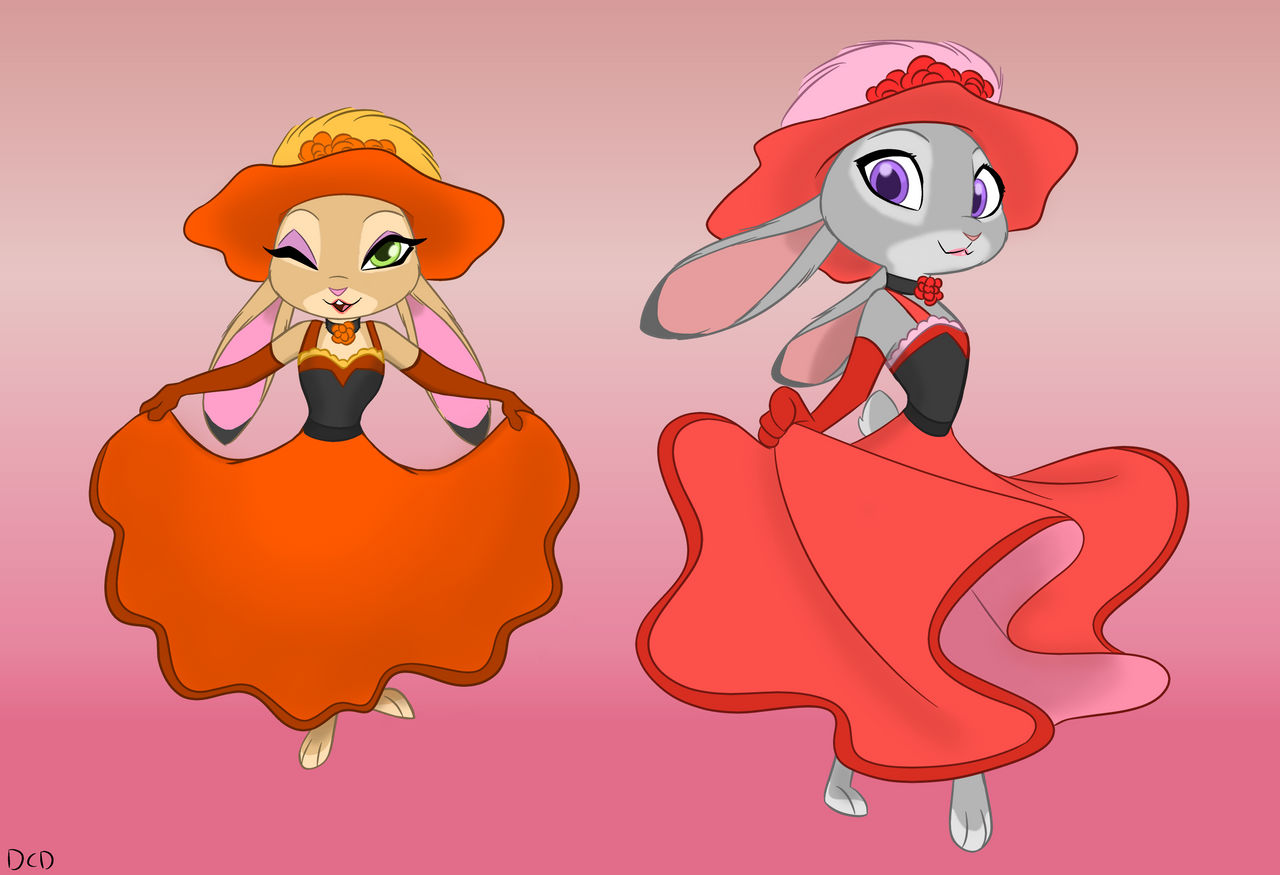 Saloon Gal Bunnies - Skelly-Doll by GerryAAB