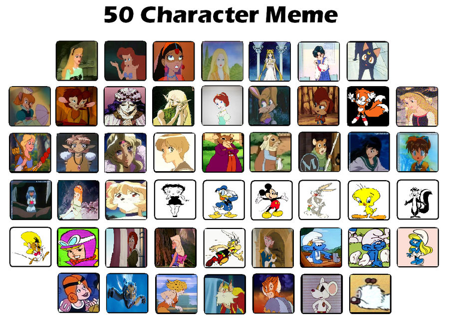 50 Favorite Characters meme by J-Cat on DeviantArt
