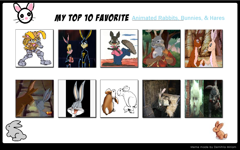 My Top 10 Animated Rabbits by J-Cat on DeviantArt