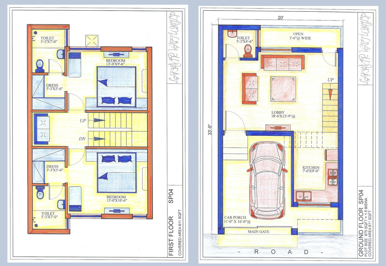 20x33 75 Feet Home Plan Rendering By Lakhvirvastushilp On DeviantArt 20x33-75-feet-home-plan-rendering-by-lakhvirvastushilp-on-deviantart