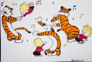 Calvin and Hobbes Watercolor