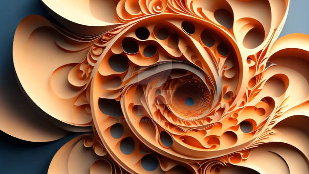 a close up of a paper sculpture of a spiral