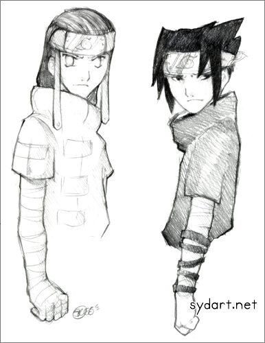 Neji and Sasuke sketch