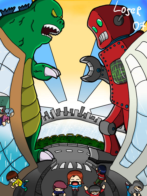 Godzilla Robot Rival Godzilla vs Giant Robot by L0serart on DeviantArt