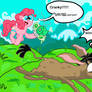 Pinkie Pie offers Cranky green eggs and ham