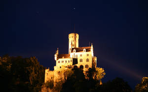 illuminated castle