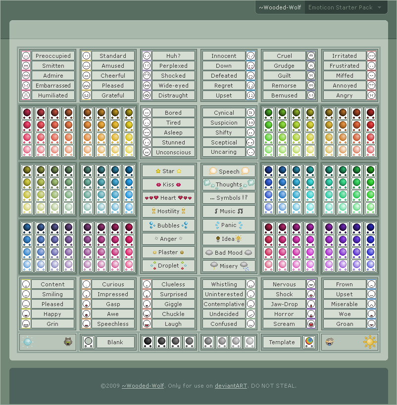 Emoticon Starter Pack V 3.0 by Wooded-Wolf