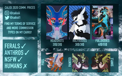 Calisi 2020 Commission Price Sheet!