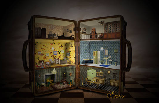 Dollhouse in a suitcase