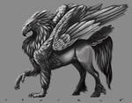 Hippogryph Greyscale by CharReed