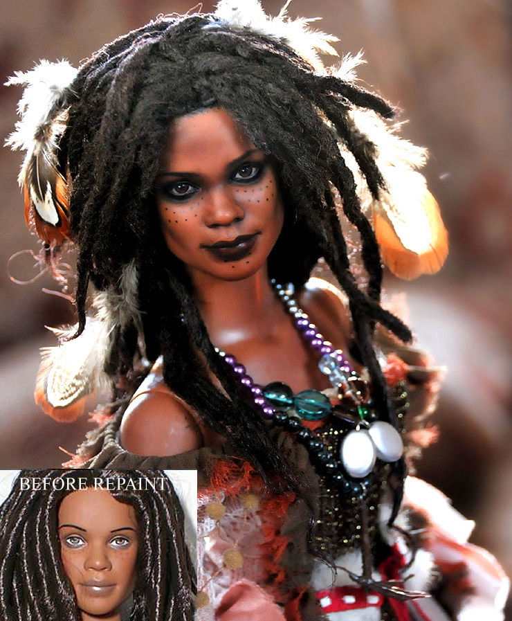 Doll repaint - Tia Dalma by noeling