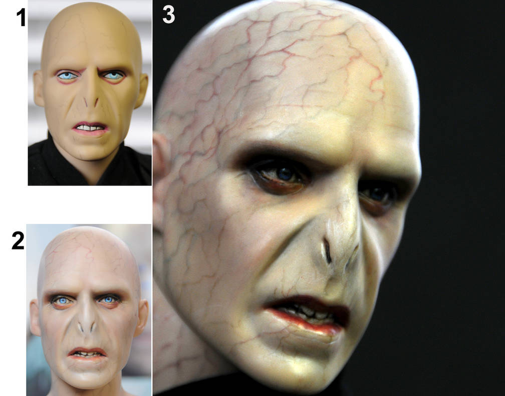 Ralph Fiennes as Voldemort custom doll repaint by noeling