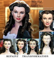 custom doll repaint Vivien Leigh  Scarlett O'hara